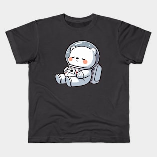 Cute Polar Bear Astronaut Kids T-Shirt